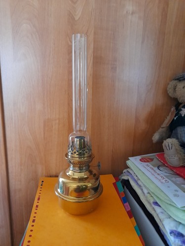 Old brass kerosene lamp - brass,