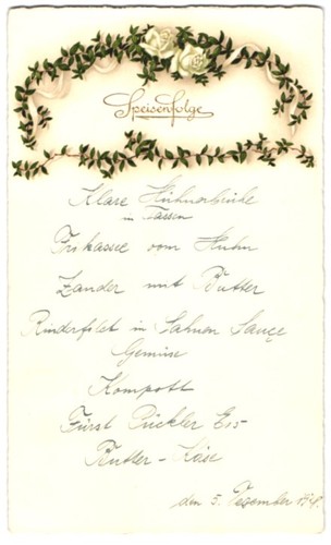 Carte menu 1928 ordre - carte, de