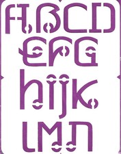 POCHOIR SOUPLE ADHESIF REPOSITIONNABLE DECOR ALPHABET ETHNIQUE LETTRES 3,8x4,8cm