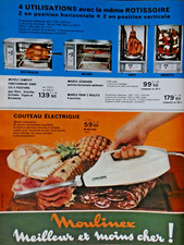 1967 MOULINEX PRESS AD 4 POSITION ROTISSERIE ELECTRIC KNIFE