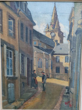 ANCIEN TABLEAU PEINTURE SALON DE L ECOLE FRANCAISE KOHN ECOLE BRETONNE BRETAGNE