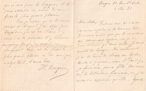 Henri bergson rare lettre - rare,