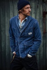 & Sons Trading Co Navy CRAFTER INDIGO WASH CHORE JACKET SOLD OUT L large Size
