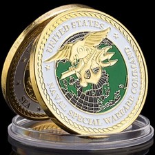 US Navy Seals Seal Team - Pièce Médaille Commémorative plaquée Or (Réf 2)