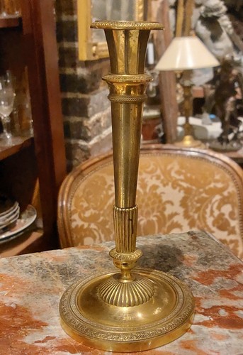 Bougeoir bronze doré époque - bougeoir,