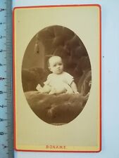 UF021 CDV Photo circa 1900 baby boy velvet chair studio Boname Besançon