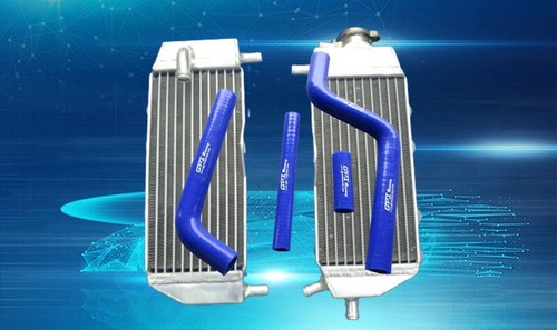 Aluminum radiator hose blue - aluminum,