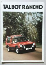 Talbot Matra Rancho Brochure 1980