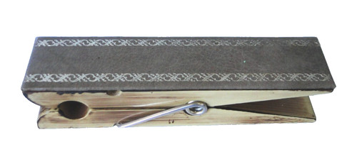 Pince courrier décor cuir - courrier,