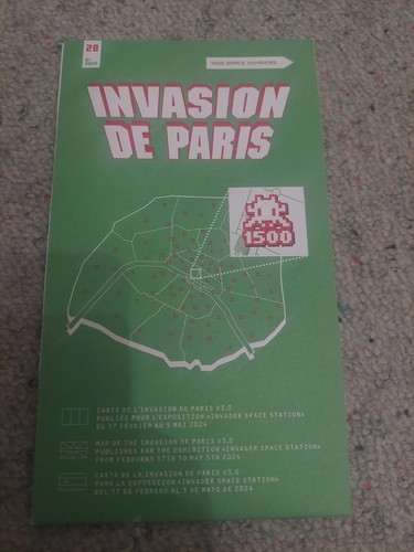 Space invader paris carte - paris, map