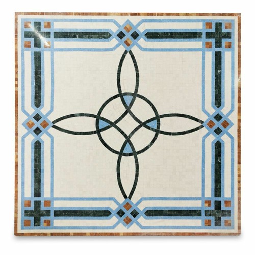 Table mosaïques marbre blanc - table,