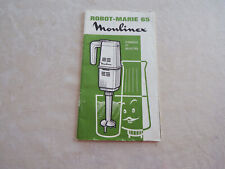 Old booklet Moulinex ROBOT-MARIE 65 tips and recipes
