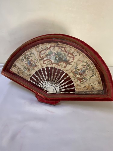 Rare éventail ancien louis - éventail,