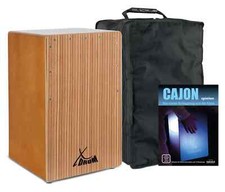 Cajon Batterie à Main de Percussion Caisse Instrument Set Housse Noyer Zébré