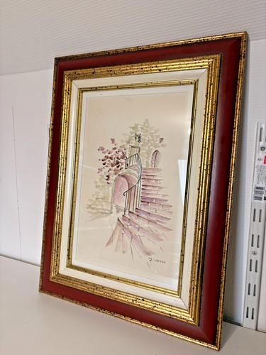 Ancien tableau aquarelle - tableau,