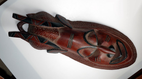 Grand masque africain sculpté - masque,