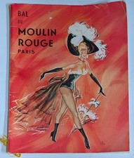 Vtg Moulin Rouge Souvenir Program Pierre Okley Pin-up Art Cover 1950s Or 1960s