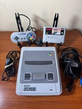 Super Nintendo SNES PAL Console Working with Cables - Controller and Game F-Zero