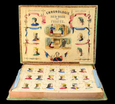 Puzzle CHRONOLOGIE DES ROIS de FRANCE vers 1848  / jouet jeu ancien