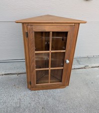 Vintage Yield House Rustic Country Farmhouse Wall Corner Cabinet Curio Shelf