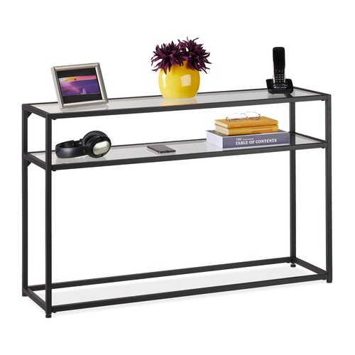 Table console verre métal - console,