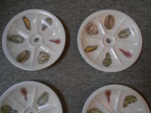 Assiettes huîtres - 4, à