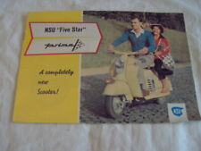 NSU FIVE STAR PRIMA SCOOTER SALE BROCHURE AD MOTORCYCLE AUTOSCOOTER
