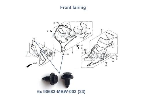 10x honda cbr600f - honda, 01-03