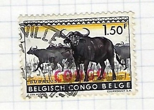 Timbre congo belge - timbre, 1,5