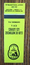 SNOWMOBILE CLUB MATCHBOOK: CLUB DE MOTONEIGE LES LIEVRES (GATINEAU, QUEBEC) -E21