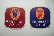 MINT PAIR WHITBREAD STOUT & PALE ALE LONDON BREWERY PAPER LABELS 
