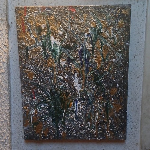 Peinture abstraite signée sur