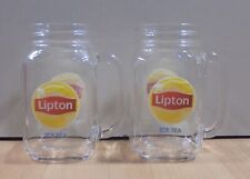 LIPTON ICE TEA ADVERTISIGN SET OF TWO GLASS MUGS