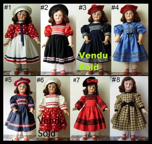 Robe poupée ancienne sfbj - poupée,