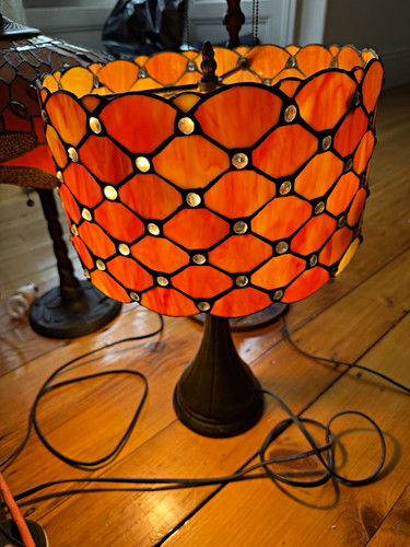 Tiffany stained glass table - glass,
