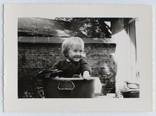 Child Bath Pool Smile Outdoor Sunlight - Old Photo Snapshot