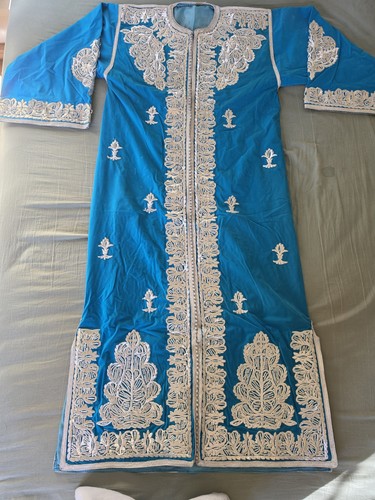 Robe caftan femme bleu