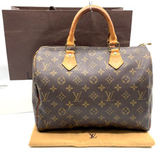 Authentic  Louis Vuitton Monogram Speedy 30 M41526 Handbag W/Bag NS090828