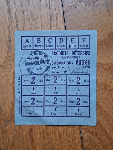 Rationnement feuille de - -,