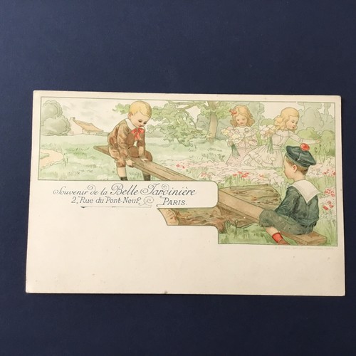 Cpa belle jardinière jeux - la,