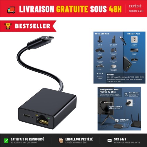 Adaptateur ethernet micro - ethernet, usb