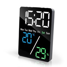 5.7 Réveil Numérique LED Horloge Digitale, Reveil Matin avec 1 Charge USB, Te...