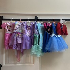 Little Girls 3/4 Dress-Up Costumes Lot of 7 Dresses Leotard Cape Disney + Others