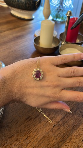 Pendentif ancien rubis - rubis, et