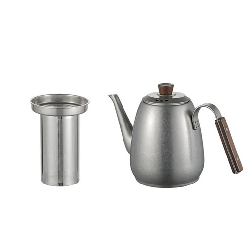 Théière inox bois - inox,