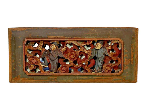 Panneau bois sculpté laqué - sculptÉ,