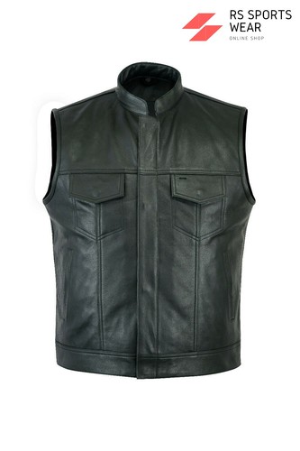 Gilet homme cuir biker - gilet,