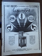GAUMONT ELGEDYNE speakers + R.C.F. post 10 Paper Pub ILLUSTRATION 1927