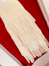 PETIT POIS by Viviana G*Romantic*Ivory sheer stretch*Tiered SKIRT*L*nwot