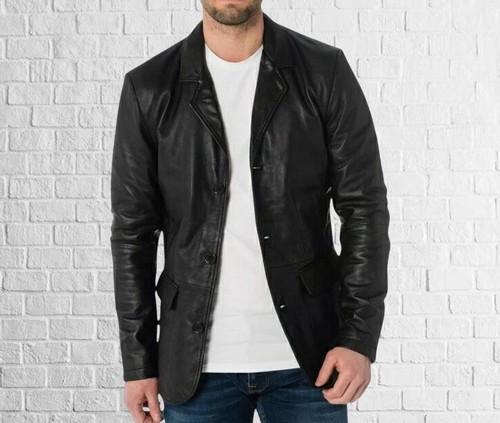 Veste cuir noir sur mesure - veste,